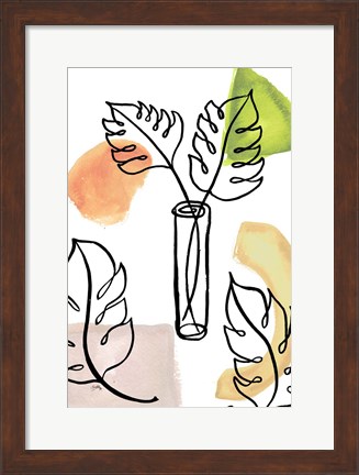 Framed Tropical Palm Contours II Print