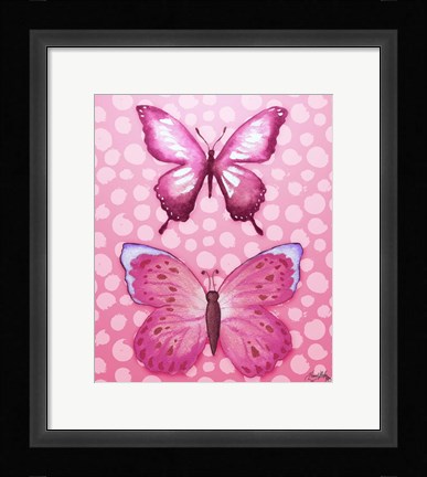 Framed Butterfly Duo in Pink Print