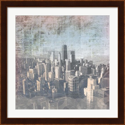 Framed Chicago Skyline II Print