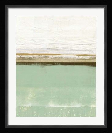 Framed Familiar Feeling Green And Beige Print