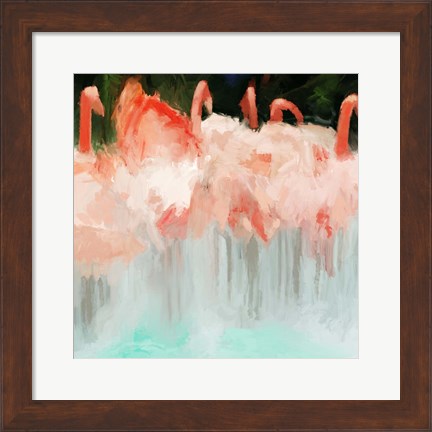 Framed Flamingo Dance Print