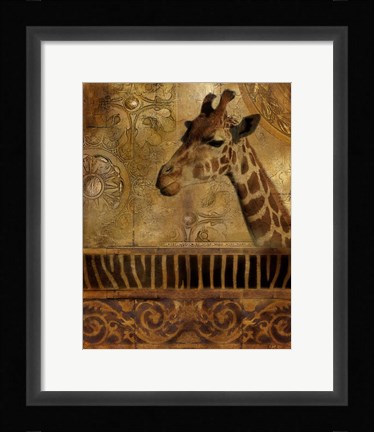 Framed Elegant Safari III (Giraffe) Print