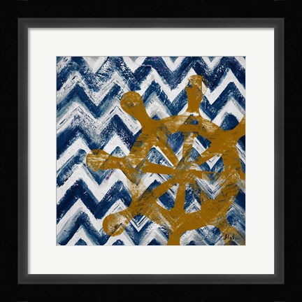 Framed Nautical Chevron II Print