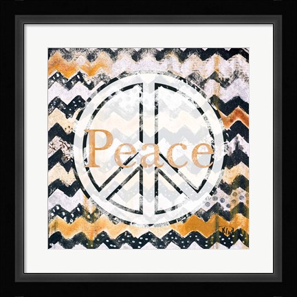 Framed Peace Zig Zag Print