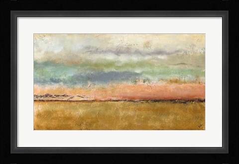 Framed Sunset In The Cornfield Print