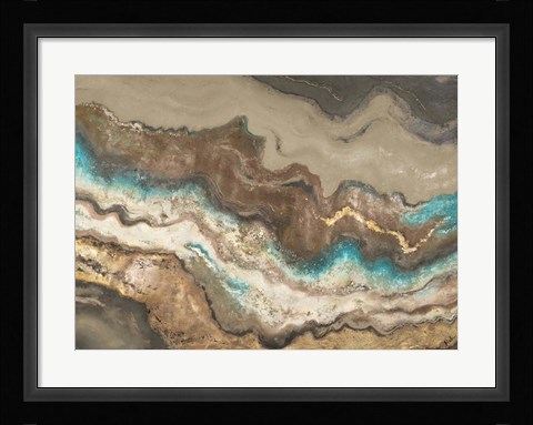 Framed Teal Lava Flow Print