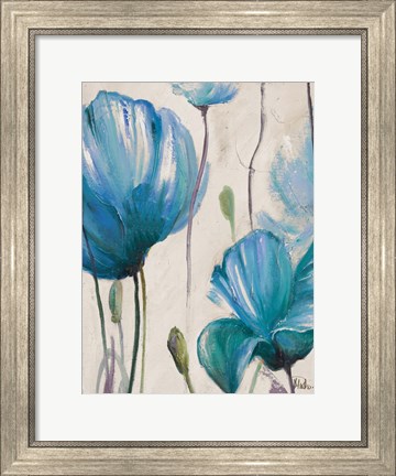 Framed Blue Poppies Print