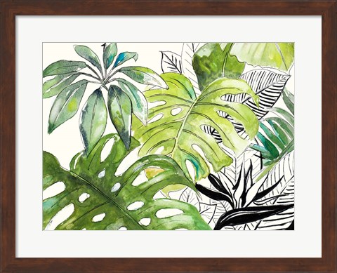 Framed Green Palms Selva I Print