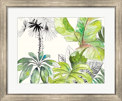 Framed Green Palms Selva II Print