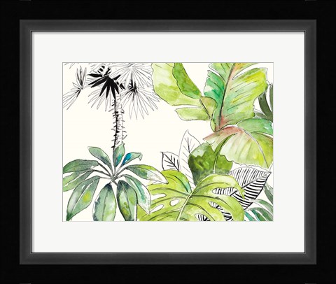 Framed Green Palms Selva II Print