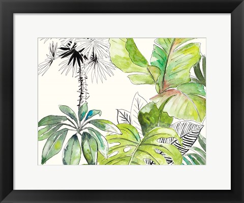 Framed Green Palms Selva II Print