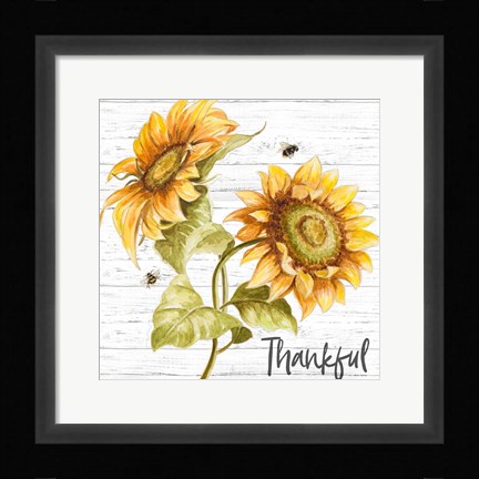 Framed Harvest Gold Sunflower Bouquet Print
