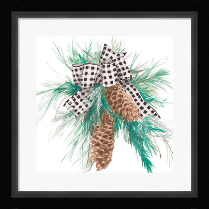 Framed Christmas Pine Cones Print