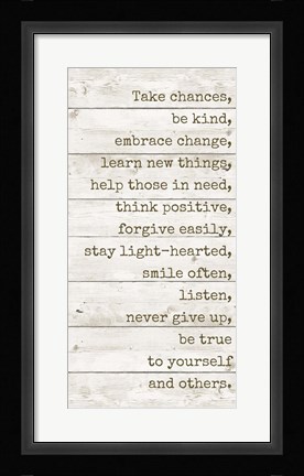 Framed Take Chances Print