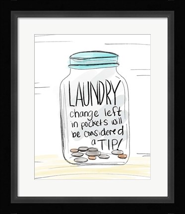 Framed Laundry Tip Jar Print