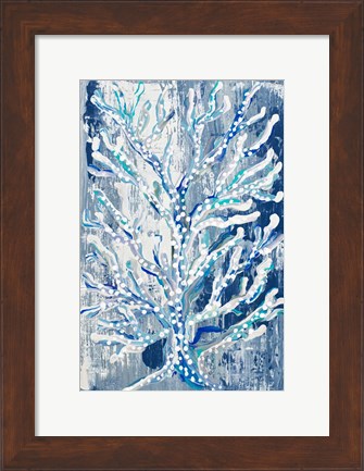 Framed Azul Dotted Coral Vertical Print