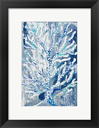 Framed Azul Dotted Coral Vertical Print