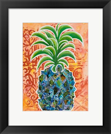 Framed Pineapple Collage I Print