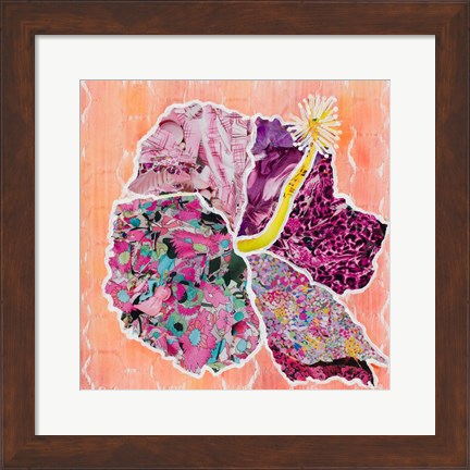 Framed Hibiscus Flower Collage Print
