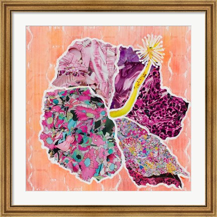 Framed Hibiscus Flower Collage Print