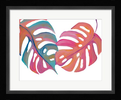 Framed Colorful Palm Leaves III Print