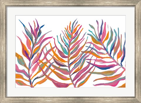 Framed Colorful Palm Leaves IV Print