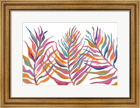 Framed Colorful Palm Leaves IV Print