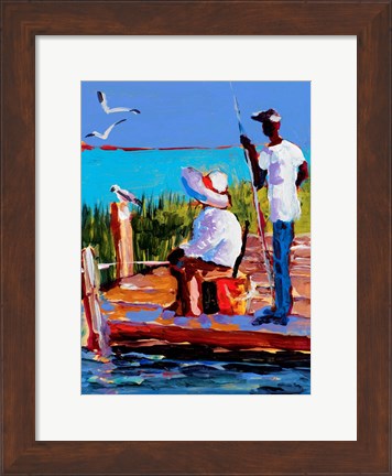 Framed Fishing III Print