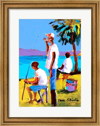 Framed Fishing IV Print