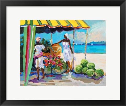 Framed Tropical Fruit Stand Print