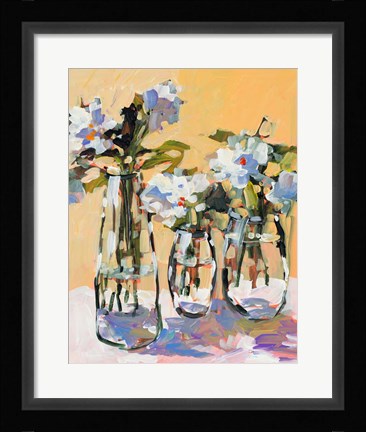 Framed Three Flower Vases Print