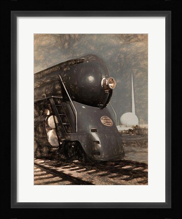 Framed 1939 Streamliner NYC Hudson Machine Age Print