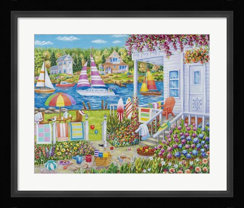 Framed House on the Water Print