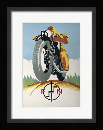 Framed Art Deco Motorcycle Ad 1934 Print