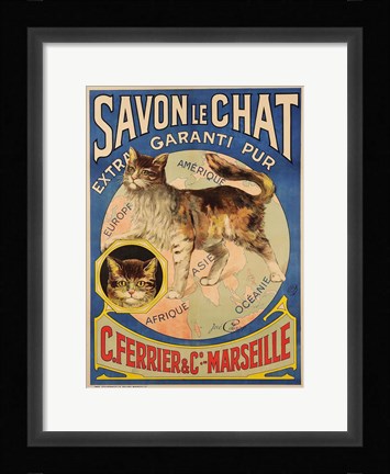 Framed Savon Le Chat Cat Soap ad Print
