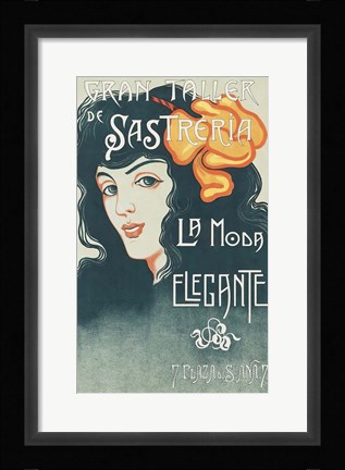 Framed Vintage Spanish Fashion Ad 1920 Print