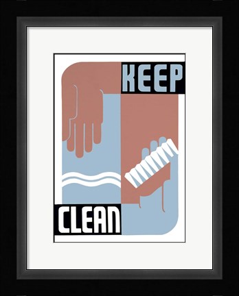 Framed Keep Clean Print