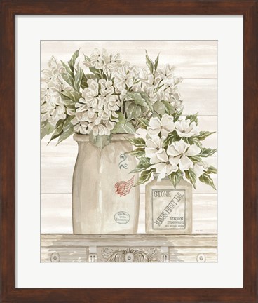 Framed Floral Country Crocks Print