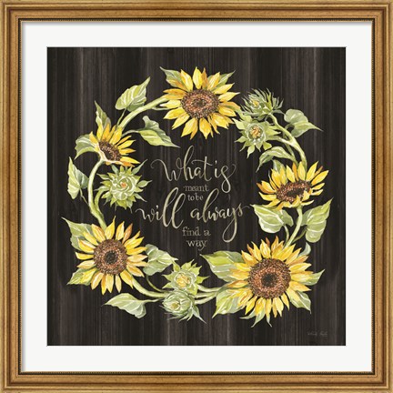 Framed What&#39;s Meant to Be Wreath Print