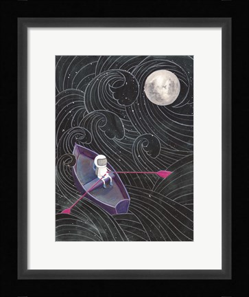 Framed Boat to the Moon Print