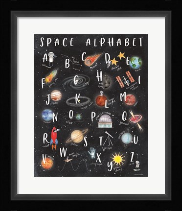 Framed Space Alphabet Print