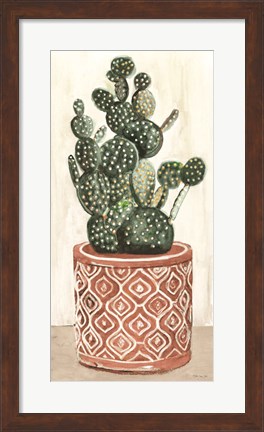 Framed Cactus in Pot 1 Print