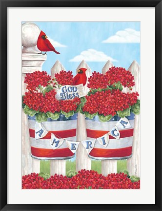 Framed Patriotic Geraniums Print