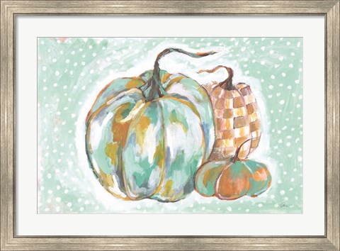 Framed Pumpkins in Blue Print