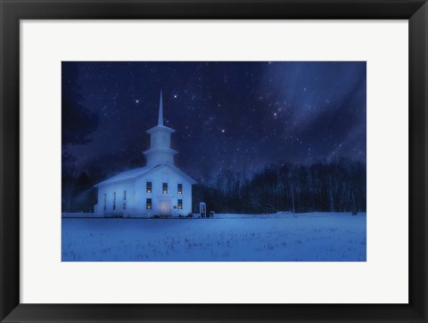 Framed Starry Night Church Print