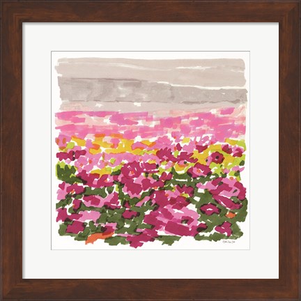 Framed Field of Flowers Print
