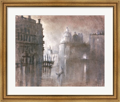 Framed Moonlight Over Venice 2 Print