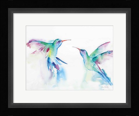 Framed Hummingbirds I Print