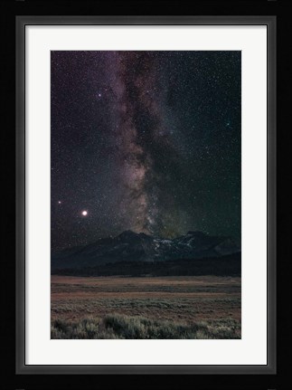 Framed Milky Way in Sawtooth Mountains Print
