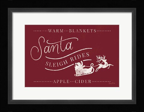 Framed Vintage Christmas VI Red Print